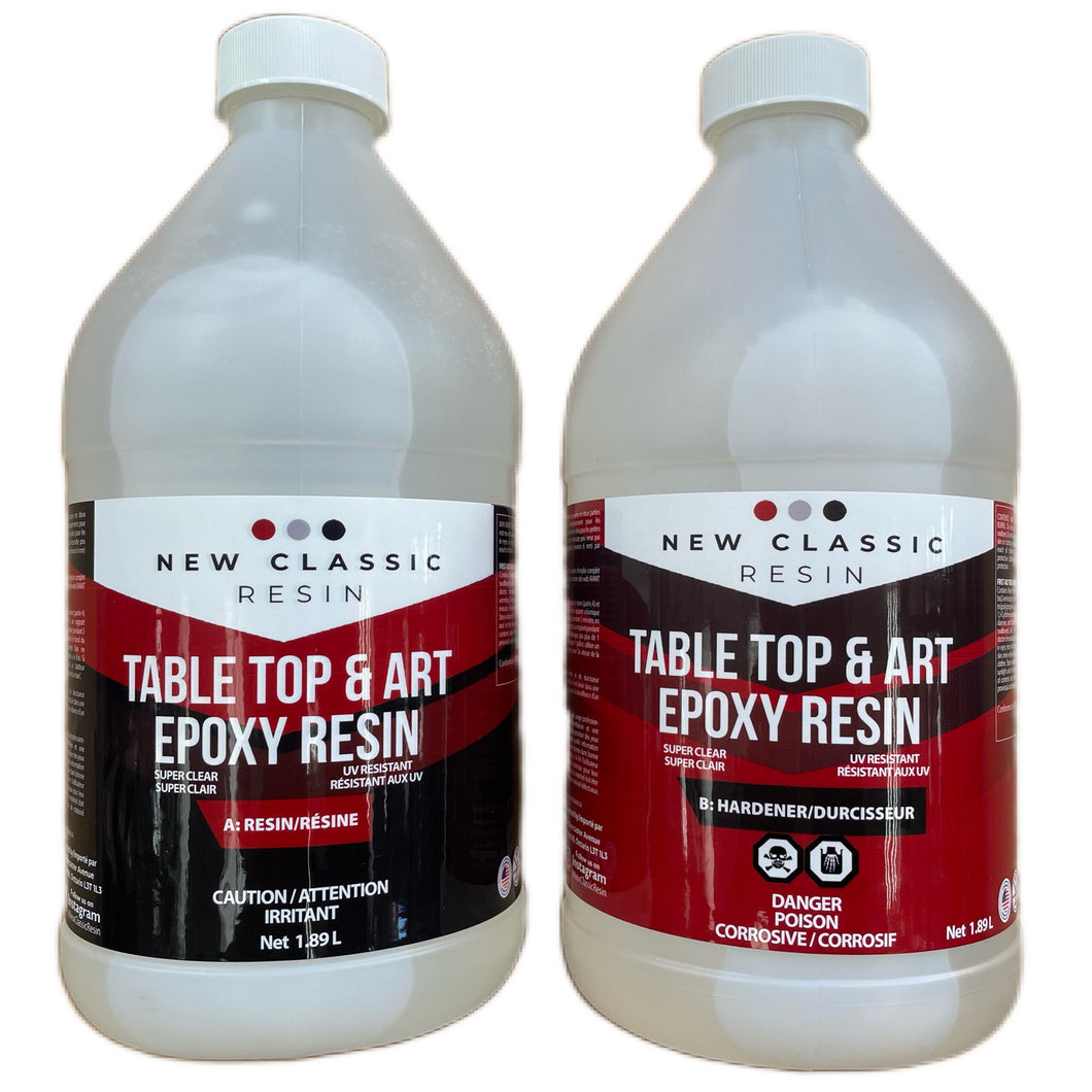 EPOXY RESIN for ART, CRAFT & TABLE TOPS. SUPER CLEAR 1 GAL KIT - FREE – New  Classic Canada