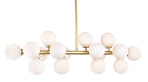 16 Light  Chandelier with Satin Gold finish