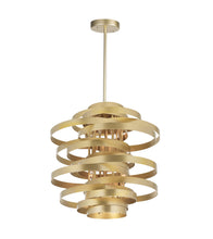 Load image into Gallery viewer, 6 Light Chandelier with Gold Leaf Finish