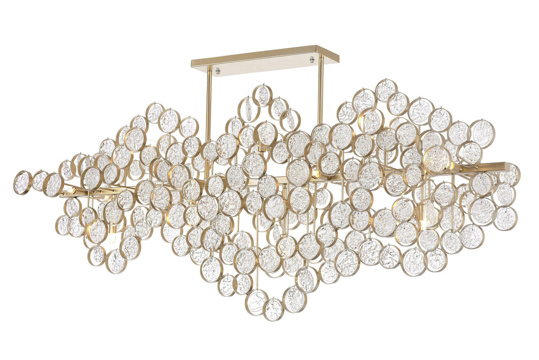 15 Light Chandelier with Gold Leaf Finish