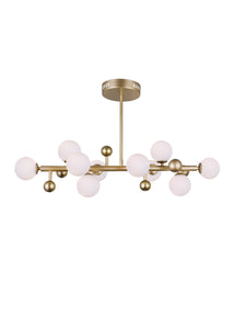 10 Light Chandelier with Sun Gold Finish