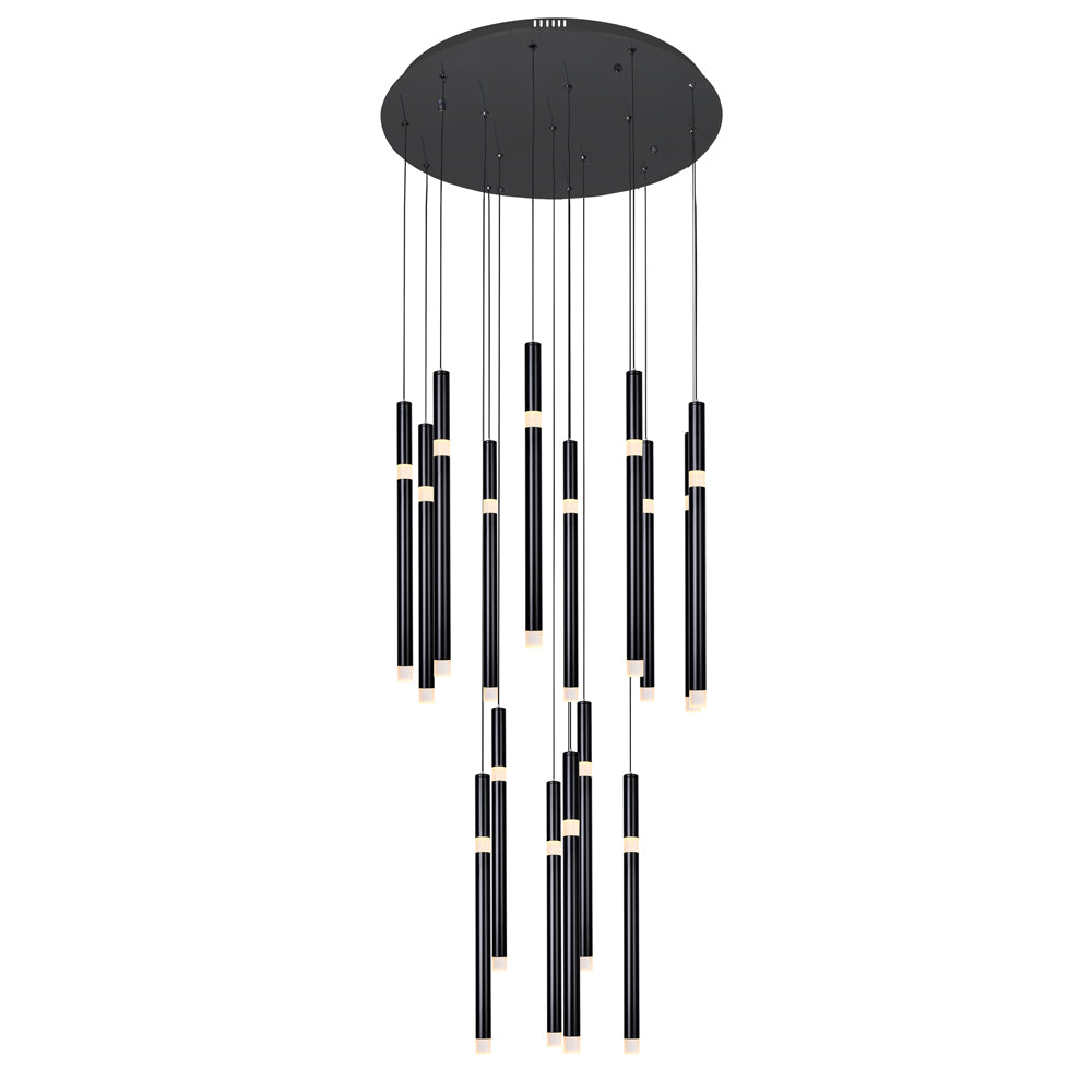 16 Light LED Chandelier with Black finish