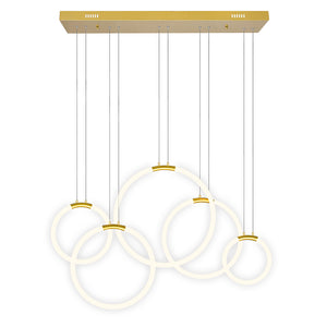 5 Light LED Chandelier with Satin Gold finish