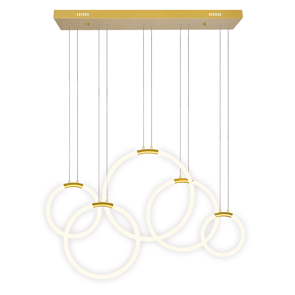 5 Light LED Chandelier with Satin Gold finish