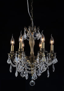 6 Light Up Chandelier with Antique Brass finish