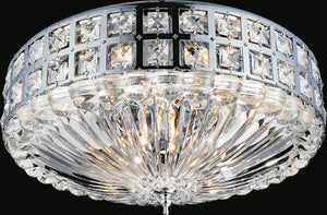 6 Light Bowl Flush Mount with Chrome finish