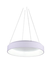 Load image into Gallery viewer, LED Drum Shade Pendant with White finish