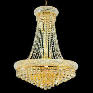 17 Light Down Chandelier with Gold finish