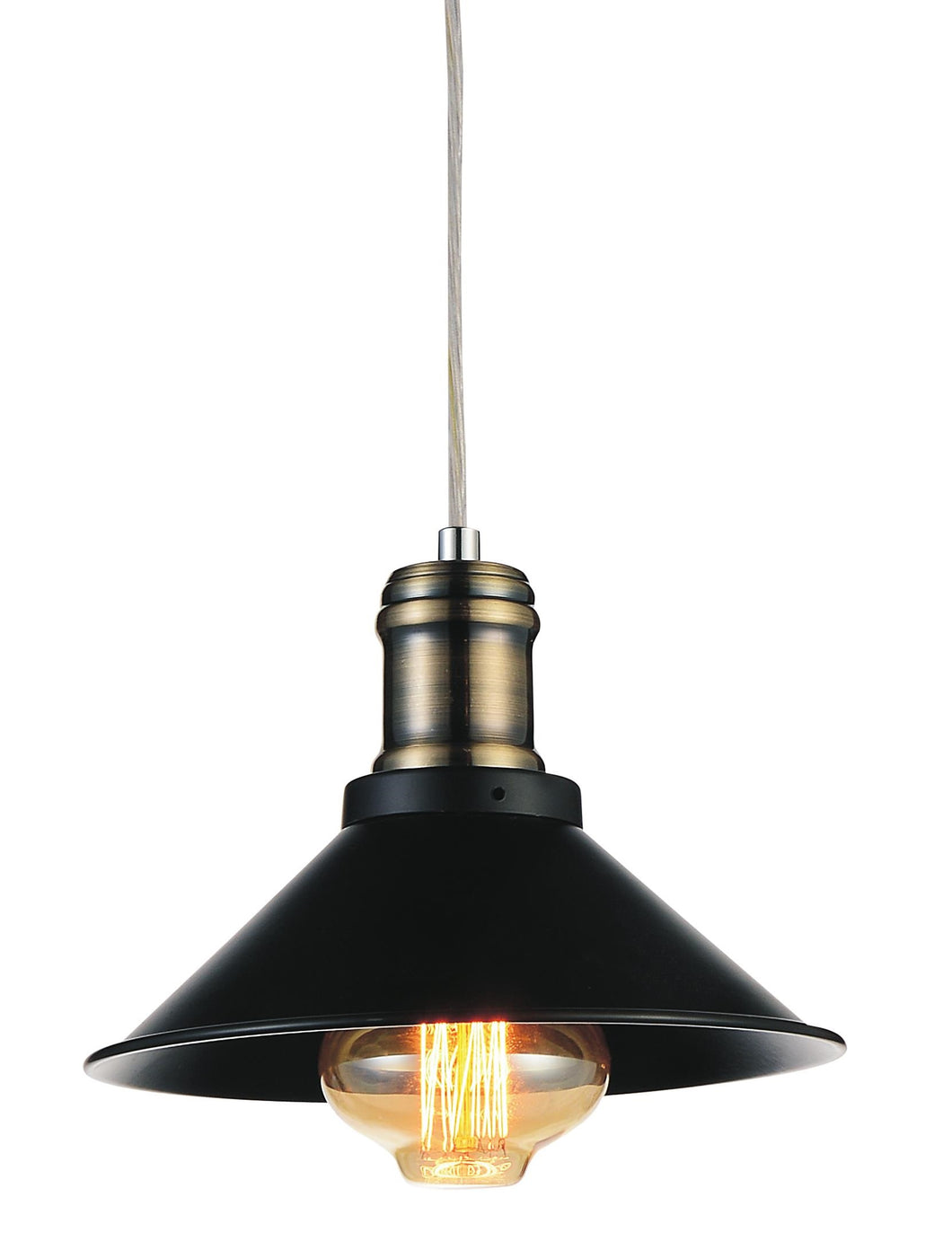 1 Light Down Mini Pendant with Black finish