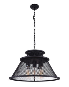 5 Light Down Chandelier with Reddish Black finish