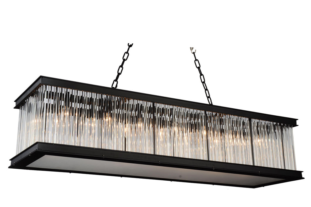 14 Light  Chandelier with Black finish