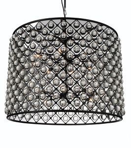 16 Light  Chandelier with Black finish