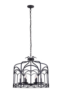 6 Light Up Chandelier with Grayish Brown finish