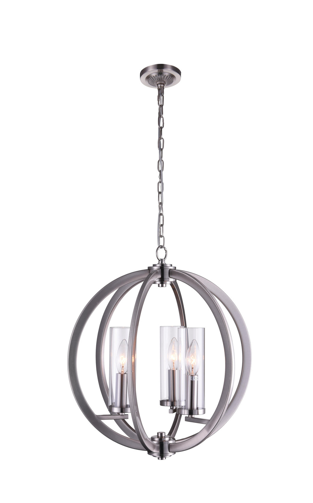 3 Light  Chandelier with Satin Nickel finish