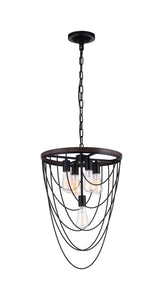 5 Light  Chandelier with Black finish